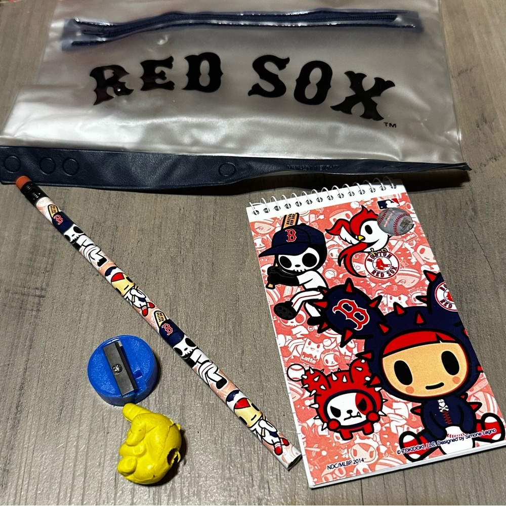 Boston Red Sox Tokidoki Pencil Case Pouch Notebook Set